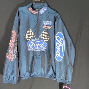 Vintage Wiseguy Ford Racing Jacket One Size USA Made 80s 90s Windbreaker NASCAR